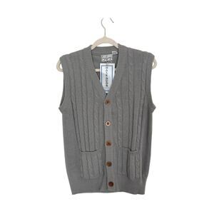 Vintage Male Duds Gray Cableknit Sweater Vest